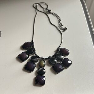 Black Purple and Green Necklace